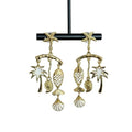 Alloy Starfish Shell Tassel Drop Earrings For Women, Summer Island Vacation Style view 5
