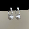 French Vintage Faux Pearl Geometric Clip-on Earrings for Women, Elegant Non-Pierced Ear Cuffs view 1