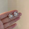 Elegant Zircon Flower Faux Pearl Clip-on Earrings For Women, Minimalist No-Piercing Ear Cuffs view 4