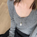 Korean Faux Pearl Grape Cluster Necklace With Natural Stone Accents Casual Geometric Design view 4