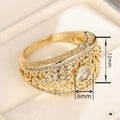 Palace Style Textured Wax Set Ring For Women Auspicious Cloud Elegant Fashion Jewelry view 4