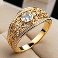 Palace Style Textured Wax Set Ring For Women Auspicious Cloud Elegant Fashion Jewelry view 1