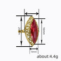 Marquise Faux Ruby Ring For Women Multi Prong Set Hollow Metal European Statement Jewelry view 4