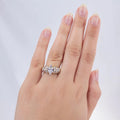 Two Tone Marquise Court Style Ring Six Prong Setting Elegant Fashion Statement Jewelry view 3