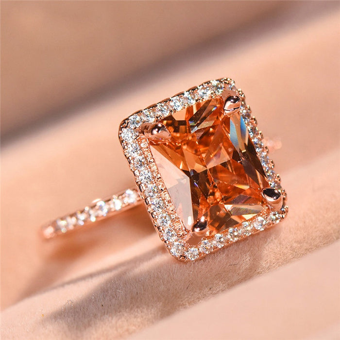 Square Geometric Ring For Women Light Luxury Urban Classic Minimal Fashion Finger Jewelry