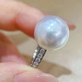 Light Luxury Wax Set Ring With Faux Pearl Lady Dress Accessory Fairy Style Jewelry For Women view 3