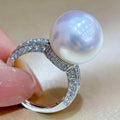 Light Luxury Wax Set Ring With Faux Pearl Lady Dress Accessory Fairy Style Jewelry For Women view 5