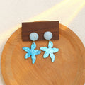 Beach Vacation Acrylic Starfish Drop Studs For Women Colorful Dopamine Alloy Tassel Earrings view 4