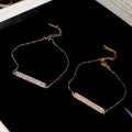 Sparkling Zircon Rectangle Copper Beaded Bracelet Minimalist Modern Geometric Jewelry view 2