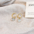 French Vintage Silver Crumpled Teardrop Pendant Alloy Gold Hoop Elegant Fashion Drop Earrings view 3