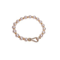 French Princess Style Zircon Faux Pearl Beaded Bracelet, Geometric Round Light Luxury Jewelry view 5