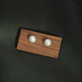 Elegant Round Pearl Stud Set With Silver Needle Posts, Minimal Card Packed Fashion Earrings view 4