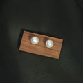 Elegant Round Pearl Stud Set With Silver Needle Posts, Minimal Card Packed Fashion Earrings view 3