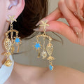 Alloy Starfish Fish Shell Palm Tree Stud Earrings With Enamel Drip Oil Vacation Style Design view 4