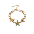 Summer Ocean Starfish Seashell Alloy Beaded Bracelet For Women, Fresh Sweet European Style Jewelry view 5