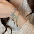 Summer Ocean Starfish Seashell Alloy Beaded Bracelet For Women, Fresh Sweet European Style Jewelry view 2