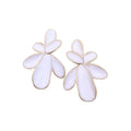 Alloy Silver Needle Enamel Oval Flower Stud Earrings Minimalist Sweet Fashion Jewelry view 5