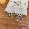 Fresh Forest Style Crystal Beaded Round Pendant Hoop Earrings For Women Vacation Jewelry view 2