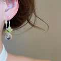 Fresh Forest Style Crystal Beaded Round Pendant Hoop Earrings For Women Vacation Jewelry view 3