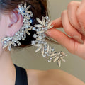 Euro American Style Alloy Oval Geometric Rhinestone Clip-on Earrings For Women view 3