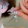 Asymmetric Butterfly Alloy Clip-on Earrings Korean Inspired Elegant Ear Cuffs For Women view 3