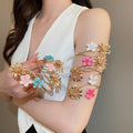 2026 Summer Colorful Enamel Flower Iron Arm Cuff Bangle For Women Sweet Cool European Style Jewelry view 1