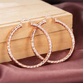 Geometric Round Hoop Ear Cuff Earrings, Bold Statement Party Jewelry For Women view 5