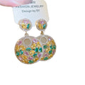 Sparkling Zircon Round Stud Earrings Luxury Palace Style Geometric Statement Jewelry view 5