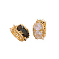Sparkling Zircon Round Asymmetric Copper Ear Cuff Earrings For Women Minimalist Fashion OL Jewelry view 5