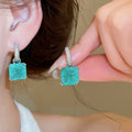Light Luxury Alloy Zircon Square Bow Ear Cuff Necklace Jewelry Set For Women view 4