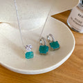 Light Luxury Alloy Zircon Square Bow Ear Cuff Necklace Jewelry Set For Women view 3