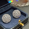 Luxury Round Zircon Stud Earrings Sparkling Design For Women Elegant Banquet Jewelry view 2