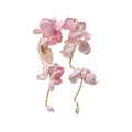 Sweet Vacation Style Fabric Flower Crystal Tassel Drop Earrings For Women view 5