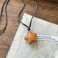 Braided Rope Wooden Star Moon Pendant Necklace, 2026 New Unisex Clavicle Chain For Women view 2