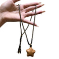 Braided Rope Wooden Star Moon Pendant Necklace, 2026 New Unisex Clavicle Chain For Women view 5