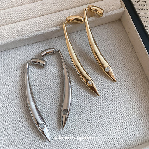 Minimalist Alloy Water Drop Stud Earrings With Silver Posts Small Fashion Ear Jewelry