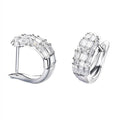 European Irregular Full Pave Zircon Hoop Earrings, Casual Luxury Daily Versatile Ear Jewelry view 3