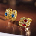 Japanese Korean Hollow Metal Hoop Earrings Simple Retro Fashion Niche Statement Ear Jewelry view 4