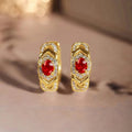 Japanese Korean Hollow Metal Hoop Earrings Simple Retro Fashion Niche Statement Ear Jewelry view 3