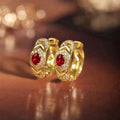 Japanese Korean Hollow Metal Hoop Earrings Simple Retro Fashion Niche Statement Ear Jewelry view 2