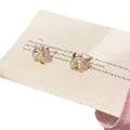 Sweet Floral Copper Stud Earrings For Women, Delicate Spring Flower Design Jewelry view 5