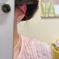 Sweet Floral Copper Stud Earrings For Women, Delicate Spring Flower Design Jewelry view 3