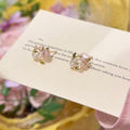 Sweet Floral Copper Stud Earrings For Women, Delicate Spring Flower Design Jewelry view 2