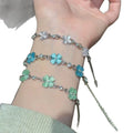 Korean Floral Cat Eye Stone Beaded Bracelet Sweet Light Luxury Fashion Jewelry For Women view 5