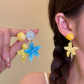 Sweet Resin Starfish Flower Drop Earrings Summer Beach Vacation Style Jewelry Accessories view 3