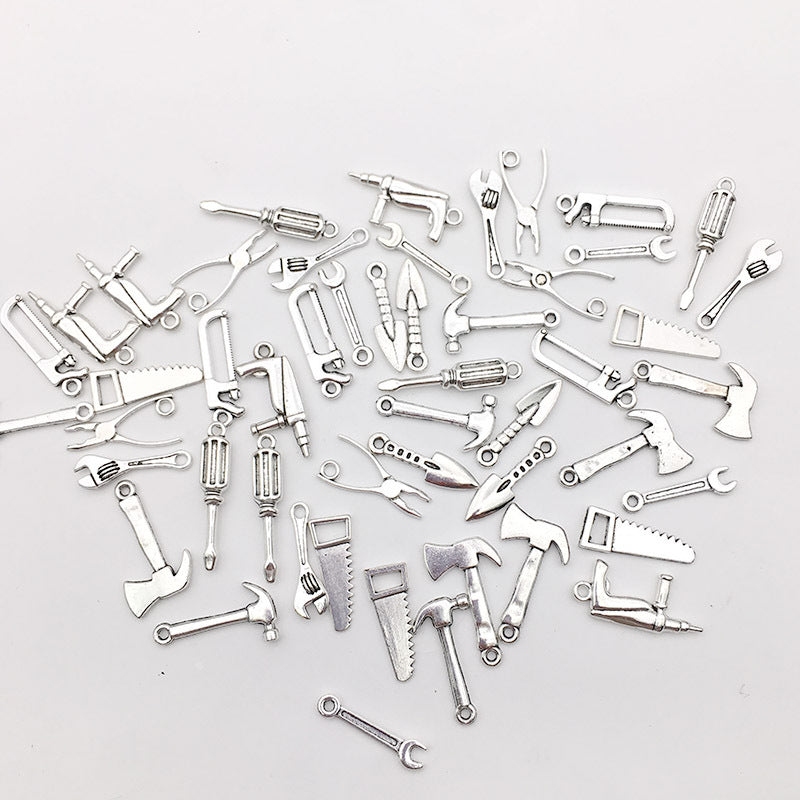 Iron Screwdriver Wrench Axe Saw Tool Charm Pendants for DIY Miniature Jewelry Making