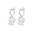 Sweet Copper Cloud Waterdrop Clip-on Earrings With Sparkling Zircon And Enamel Detail view 5