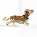 Alloy Rhinestone Dachshund Brooch For Creative Unisex Apparel Decoration view 2