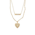 Old Money Alloy Pearl Choker Necklace With Rhinestone Heart Cross Key Pendant view 5