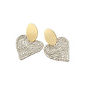 Alloy Heart Hollow Round Stud Earrings Light Luxury OL Style Minimalist Fashion Jewelry view 5
